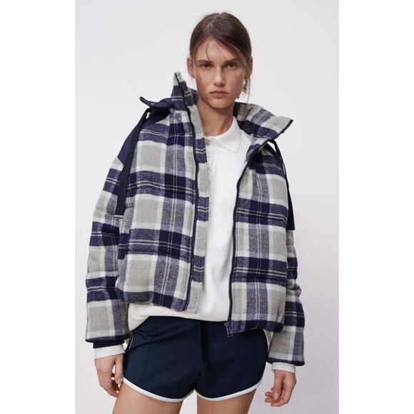 Zara Plaid Puffer Jacket - Picture 2 of 11